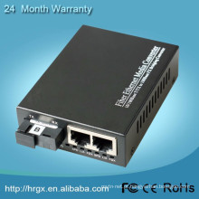 CE / FCC / RoHS Certificado 10 / 100M Conversor de mídia de fibra rj45 SC 20Km poe media connector